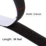 Double-Sided Adhesive, 8M Extra Strong Self-Adhesive Hook and Loop Tape Roll Sticky Back Strip with Strong Adhesive Tape Strip Fastener 8.8 Yards, 20mm Wide Black Used in Sewing, School, Office, Home - Image 7